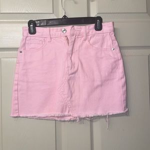 Pink Denim Skirt